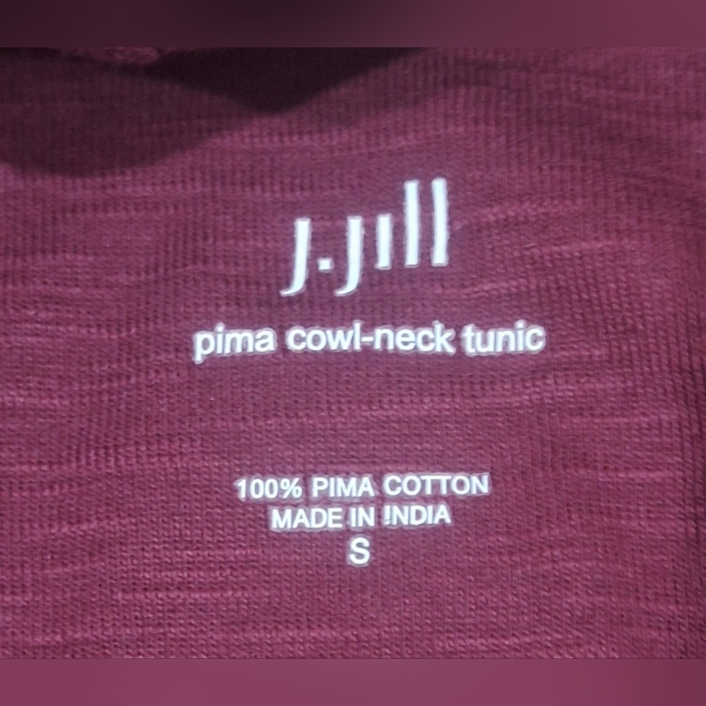 #1478 J.Jill maroon  puma cotton cowl neck tunic sz.S - Picture 6 of 9